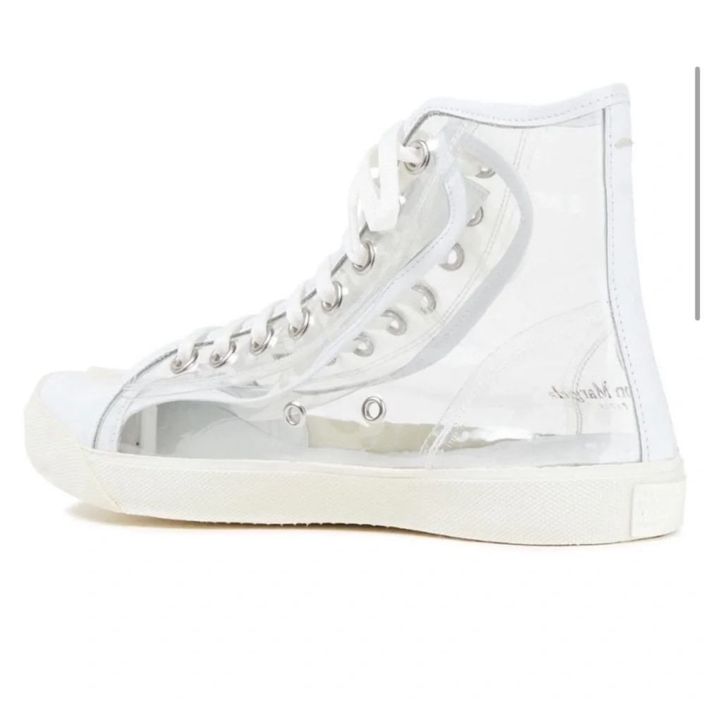MAISON MARGIELA Tabi Leather-trimmed Pvc Split-toe Sneakers In Clear - Picture 12 of 13